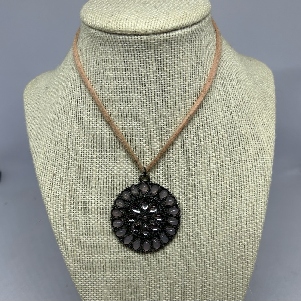 Robert Rose Pink Beaded Pendant